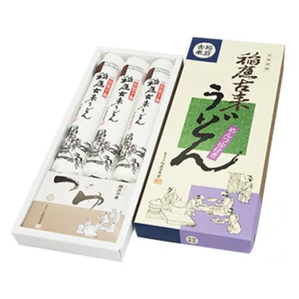 稲庭古来うどん 紙箱入りたれ付き450g