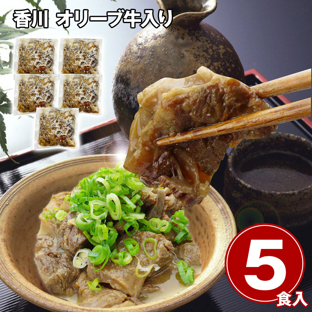 香川 オリーブ牛入り とろけるすじ煮込み5食セット