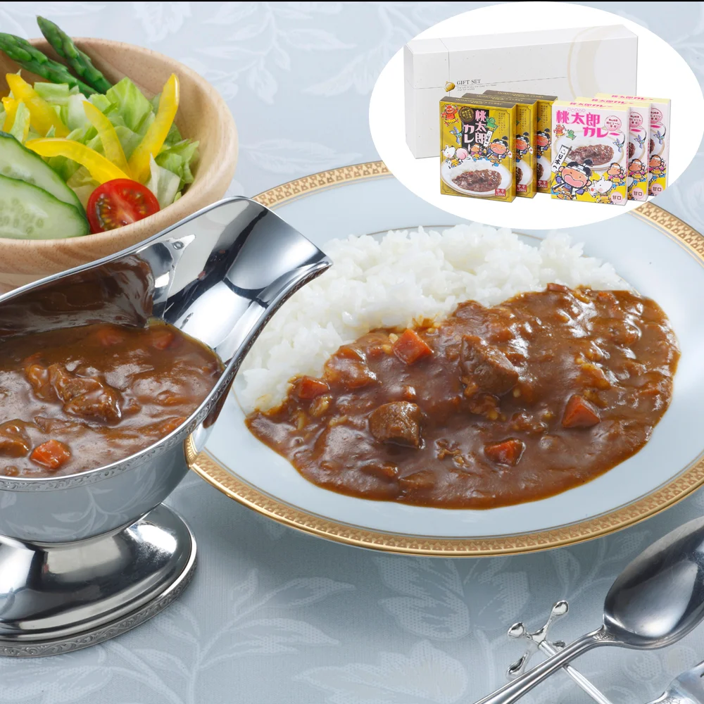 岡山 桃太郎カレー 甘口&中辛セット (甘口180g×3、中辛200g×3)