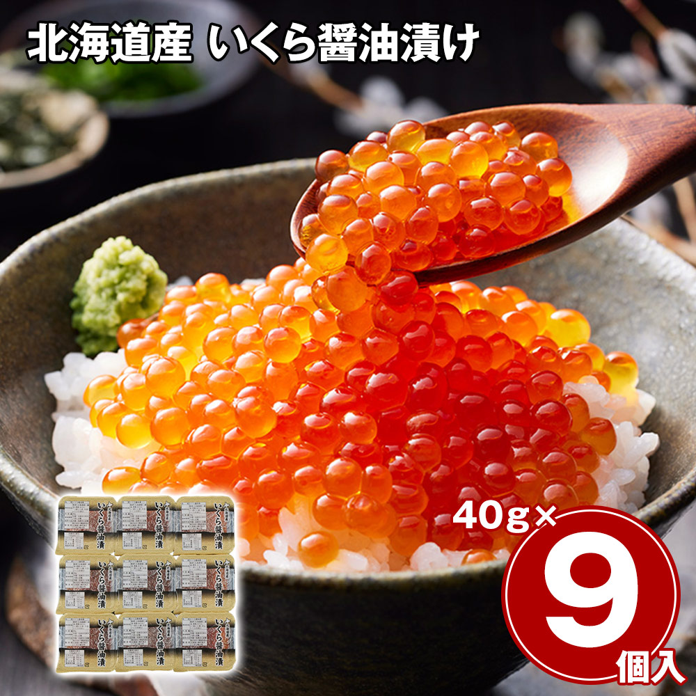 北海道産 いくら醤油漬け 40g×9