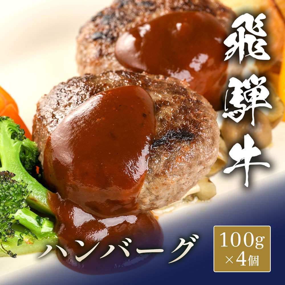 飛騨牛 牛100%ハンバーグ 100g x 4個