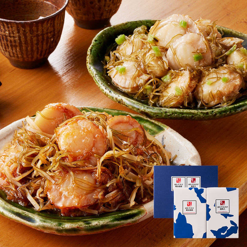 福岡「博多紀久屋」 ほたて明太松前・ほたてわさびセット
