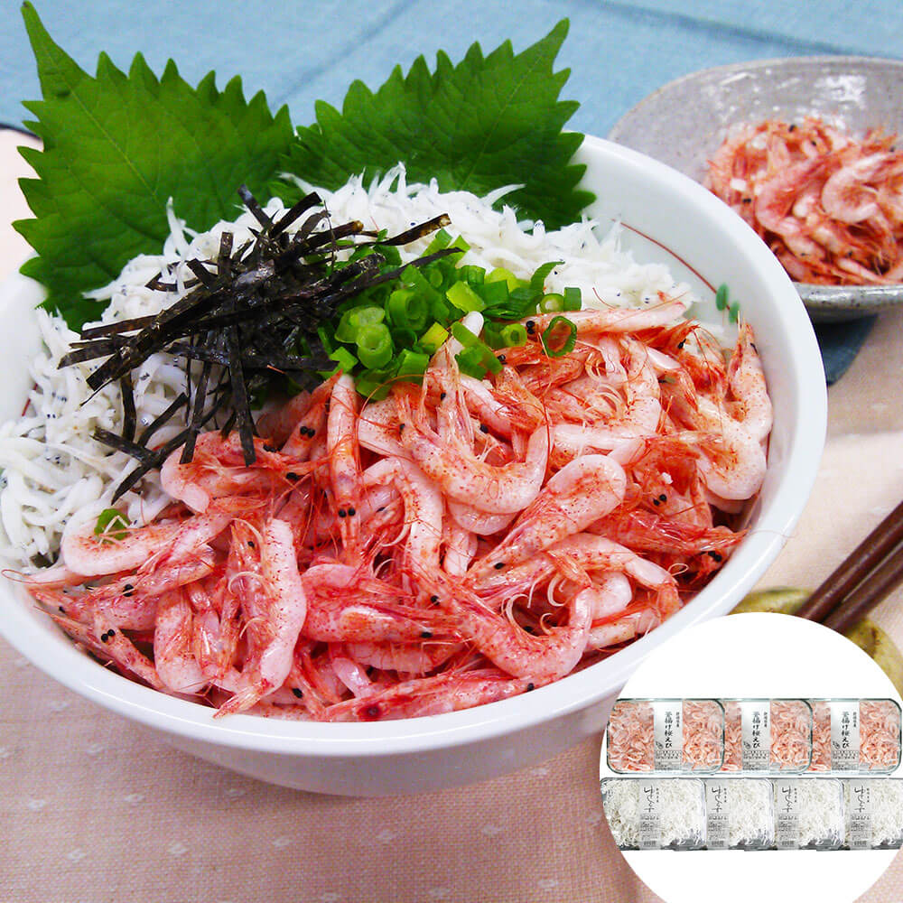 静岡 「石原水産」 駿河湾産 釜揚げ桜えび&しらすセット(釜揚げ桜えび80g×3、ゆでしらす130g×4)