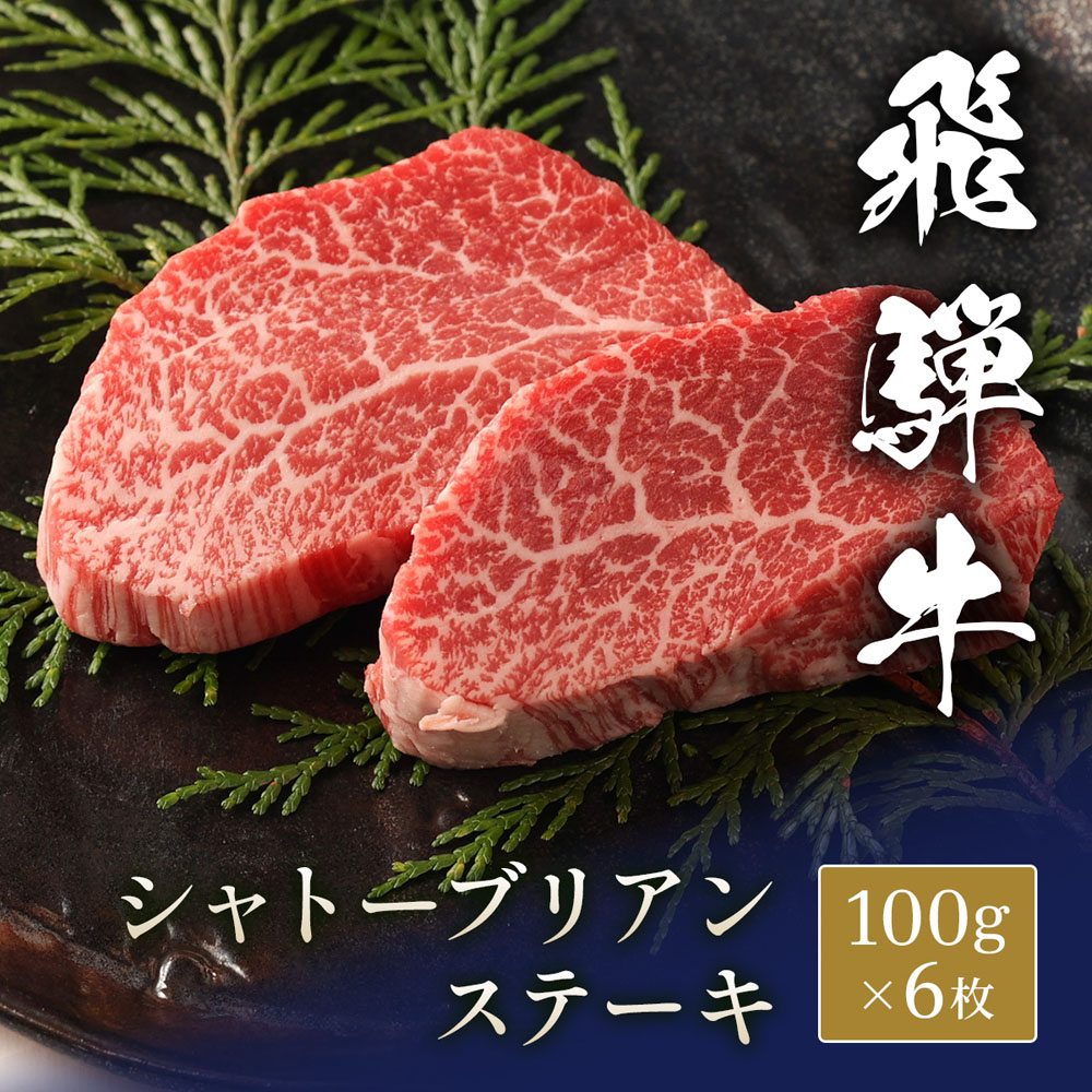 飛騨牛 ステーキ シャトーブリアン 100g x 6枚