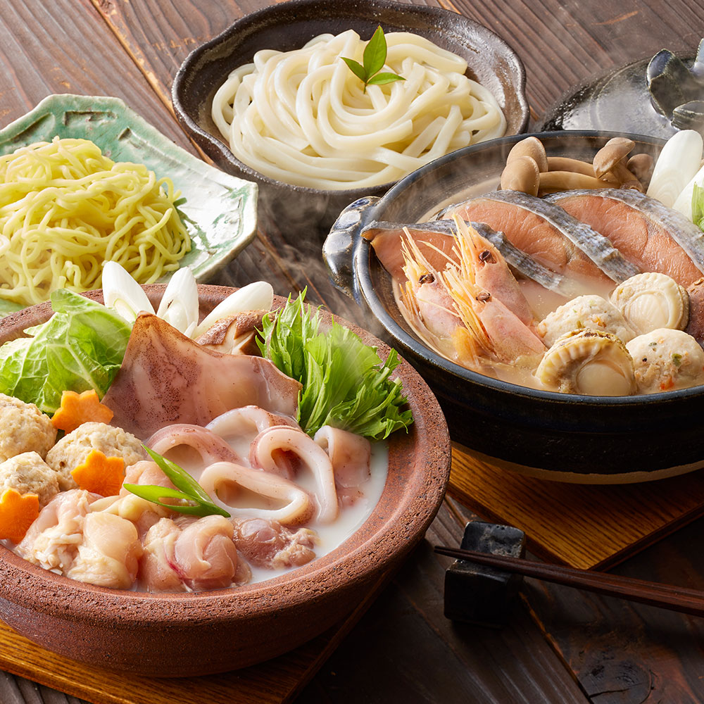 石狩鍋&鶏白湯鍋 食べ比べセット(個食用 石狩鍋セット(秋鮭切身40g×3切)