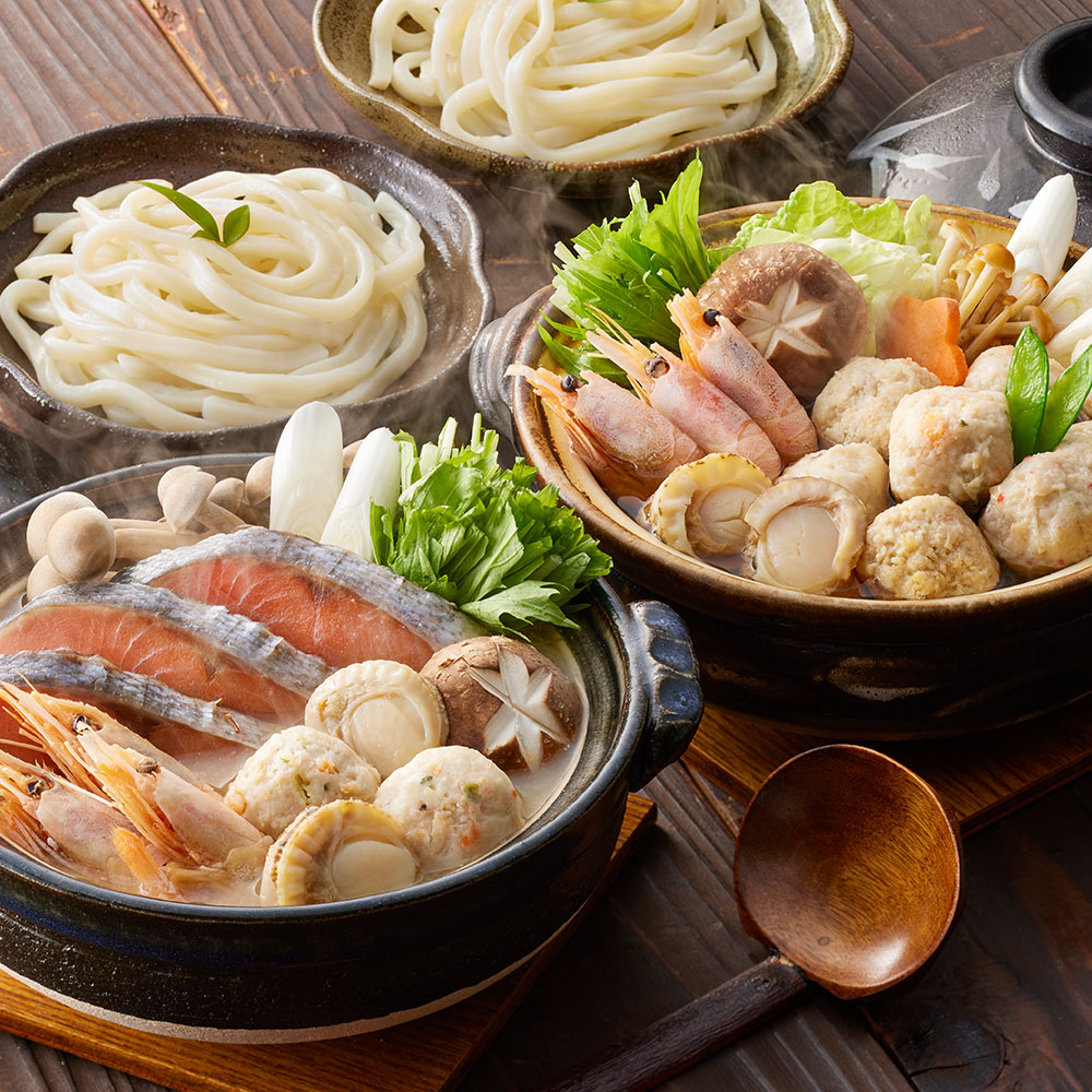 石狩鍋&海鮮つみれ鍋 食べ比べセット(個食用 石狩鍋セット(秋鮭切身40g×3切)