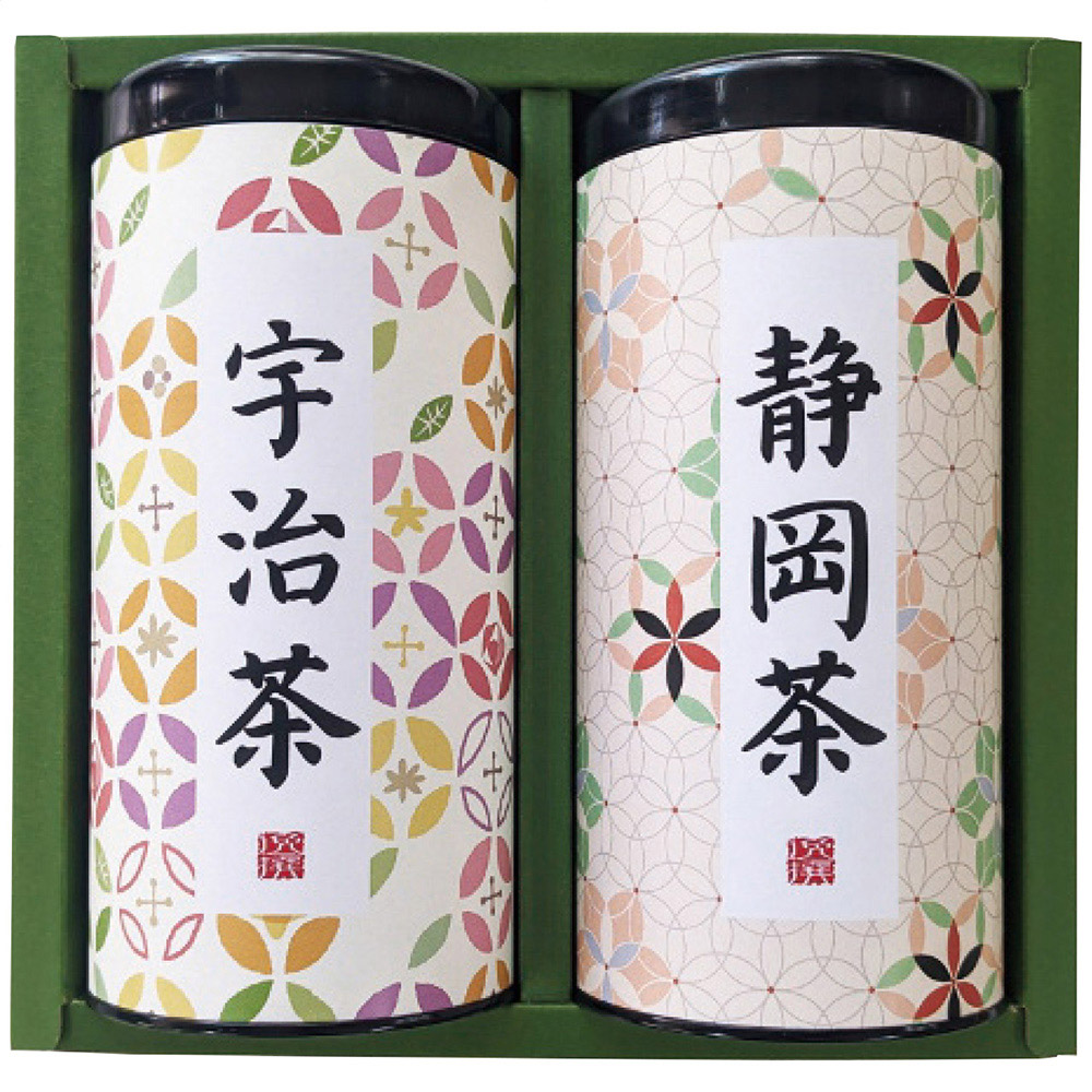 産地銘茶詰合せ（宇治茶・静岡茶各1缶）(宇治茶110g・静岡茶110g各1缶)