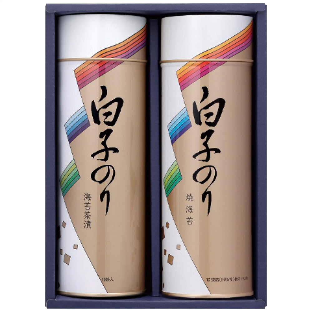 白子のり のり・お茶漬け詰合せ(のり茶漬け(10袋)・焼のり(8切5枚12袋)各1缶)