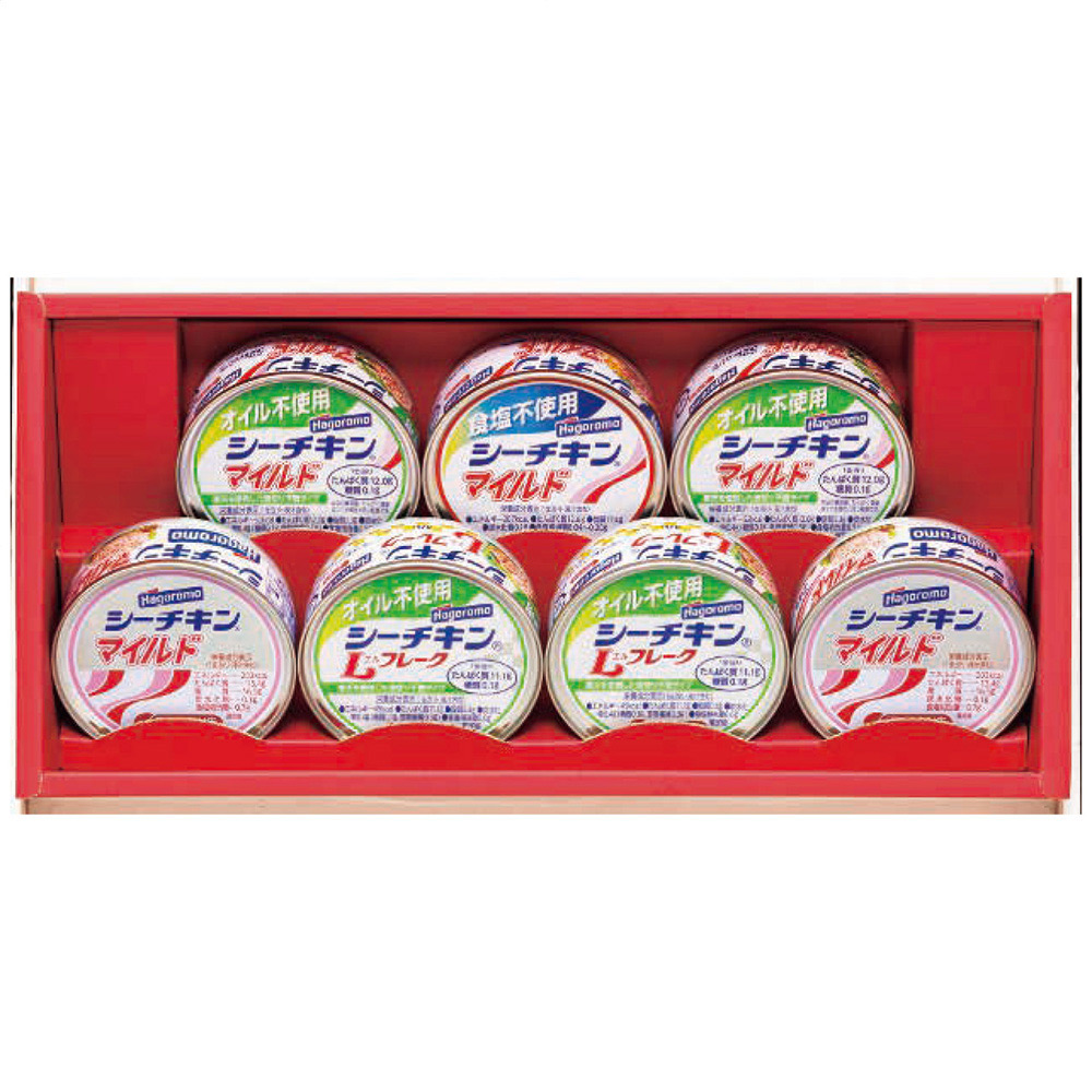 はごろもフーズ シーチキンギフト(オイル不使用Lフレーク・オイル不使用マイルド・マイルド各2缶・食塩不使用マイルド1缶)
