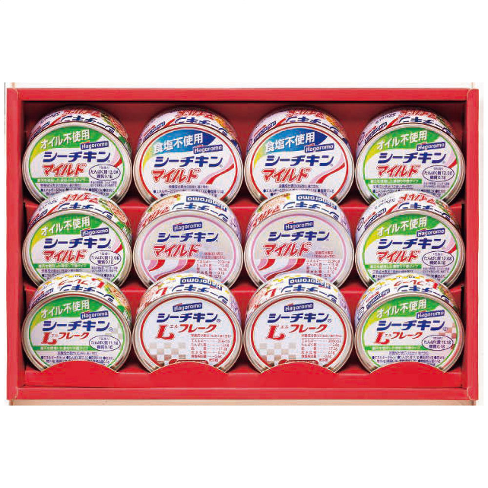 はごろもフーズ シーチキンギフト(オイル不使用Lフレーク・Lフレーク・食塩不使用マイルド・マイルド各2缶・オイル不使用マイルド4缶)