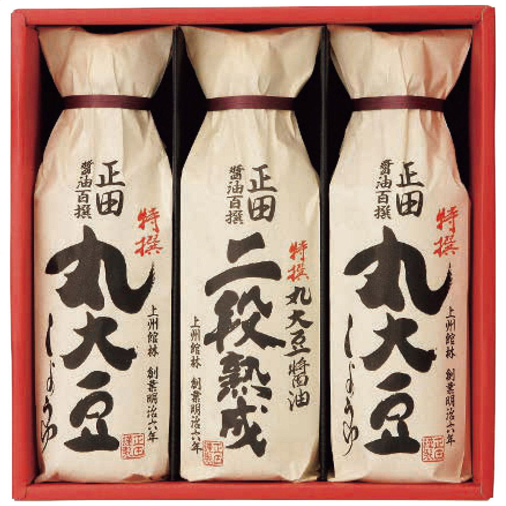 正田醤油 醤油百撰ギフト(特撰丸大豆しょうゆ2本・二段熟成しょうゆ1本)