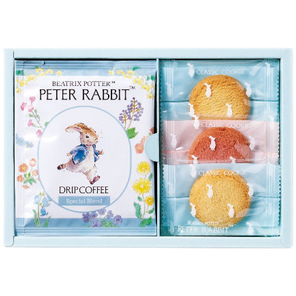 ピーターラビット コーヒー＆スイーツギフト(スペシャルブレンドコーヒー6g×2袋・クッキー(ミルク2枚・ストロベリーチーズ1枚))